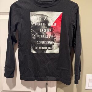 Jordan Black Long Sleeve Shirt with Graphic Design